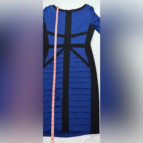 NWT Sangria Royal Blue Black Envelope Flap Dress Deep V Neck Size 12 - Picture 12 of 12